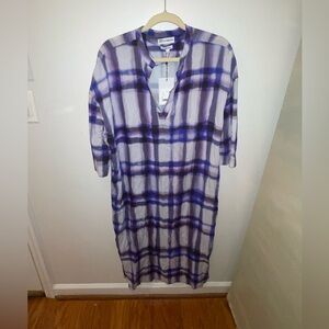NWT Native Youth Watercolor Plaid Midi Dress